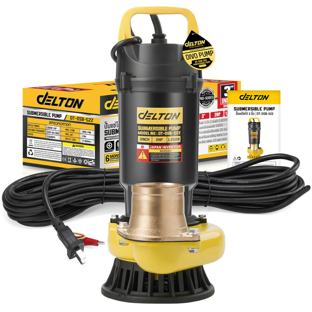 ปั๊มจุ่ม DELTON รุ่น DT-DSB-522 ขนาด 3 นิ้ว 2HP 1800W
